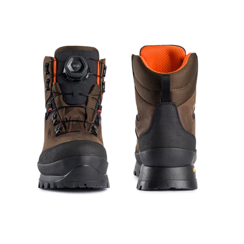 Chaussures Beretta Arabuko GTX robustes en Nubuck pour terrains escarpés avec système de maintien BOA et membrane GORE-TEX offrant imperméabilité et respirabilité, idéales pour aventuriers et chasseurs.