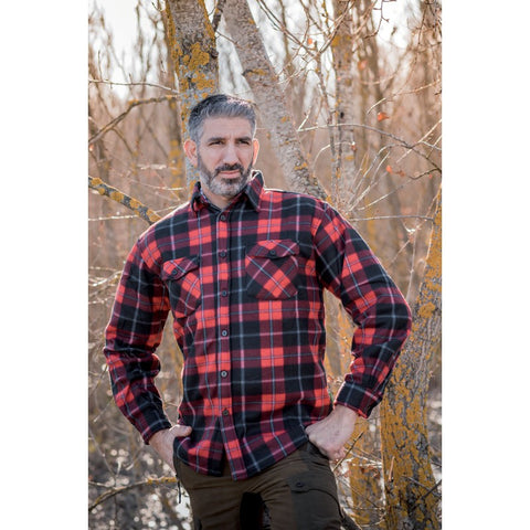 Chemise polaire à carreaux Treeland pour hommes et femmes, idéale pour la randonnée et les aventures en plein air, combinant style classique et confort grâce à sa matière douce et chaude.