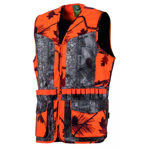 "Gilet Treeland en motif camouflage, idéal pour la chasse et les activités en plein air, offrant à la fois discrétion et confort."