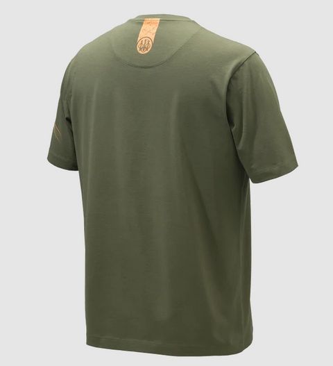 T-shirt homme en coton élastique Beretta 92 avec graphisme distinctif, idéal pour l'entraînement, les activités en extérieur et l'usage quotidien, offrant confort et flexibilité dans un style polyvalent.