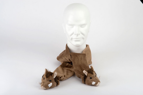 Écharpe Nature De Brenne Sanglier avec motif animal inspiré de la faune sauvage, écharpe douce et confortable, lavable en machine, idéale pour amateurs de nature et balades en forêt.