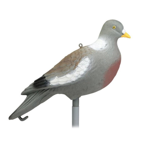 Realistic size and ultra-durable pigeon decoy designed to attract pigeons effectively, featuring weather-resistant and UV protection qualities for bird hunting and wildlife photography enthusiasts.