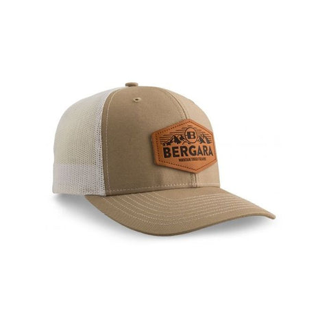 Casquette Bergara Yukon, modèle camionneur avec patch en cuir, ajustable Snap-Back, protection solaire, unisexe, pour chasse et usage quotidien, disponible en plusieurs coloris.