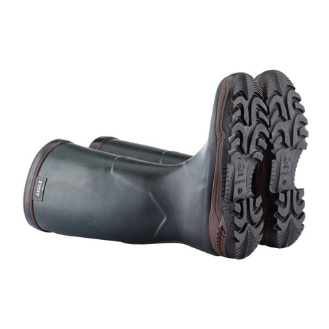 Bottes Aigle Parcours II en bronze offrant confort et résistance, idéales pour les excursions en plein air, fabriquées en caoutchouc naturel avec doublure en polyester et semelle anti-fatigue imperméable