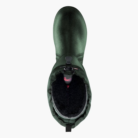 Swedish made Polyurethane winter boots offering unparalleled protection against cold from +5°C to -50°C, featuring lightweight construction, flexibility in low temperatures, waterproof seam-free design, antibacterial treatment, high grip slip-resistant sole, ergonomic fit for ankle support, and durability tested for extreme conditions, available in sizes 35/36 to 46/47