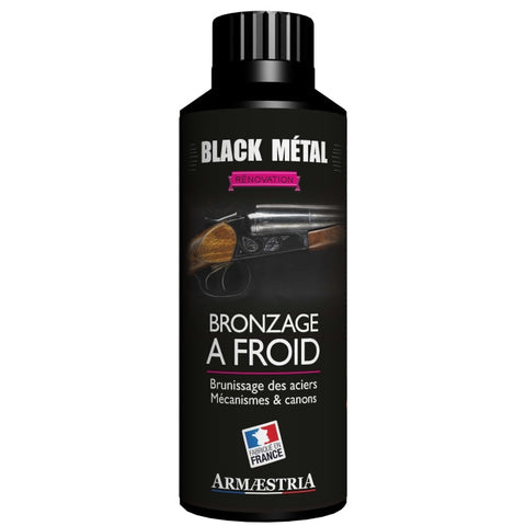 Produit innovant pour éliminer les marques de chocs et rayures sur les pièces métalliques, prévient l'oxydation due à l'humidité et la sueur, idéal pour restaurer et protéger les armes en acier, disponible en 50 ml et 250 ml, améliore l'apparence des métaux avec un magnifique aspect noir bleuâtre.