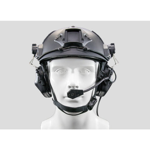 Earmor M32H protection auditive électronique avec adaptateur rail pour casques FAST MT, réduction du bruit NRR22, amplification sonore, communication micro intégrée, design pliable et étanche IPX-5, technologie anti-transpiration NANO, confort ergonomique, et normé CE RoSH ANSI, idéal pour tir et communication sécurisée.