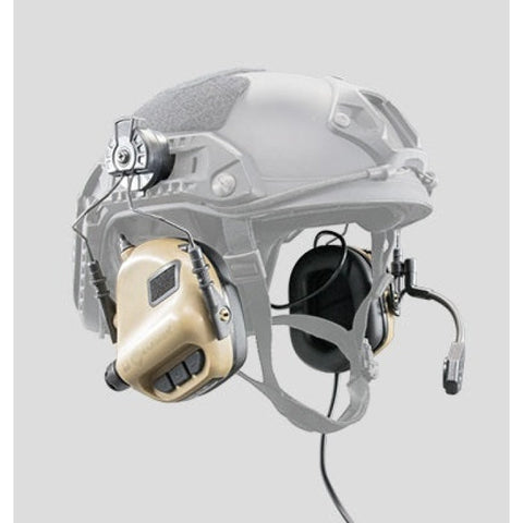 Earmor M32H protection auditive électronique avec adaptateur rail pour casques FAST MT, réduction du bruit NRR22, amplification sonore, communication micro intégrée, design pliable et étanche IPX-5, technologie anti-transpiration NANO, confort ergonomique, et normé CE RoSH ANSI, idéal pour tir et communication sécurisée.