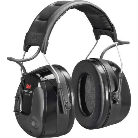 Casque Peltor Communiquant ProTac III avec serre-tête noir, conçu pour la protection auditive et la communication claire dans les environnements bruyants grâce à sa technologie avancée de réduction du bruit et son design confortable.