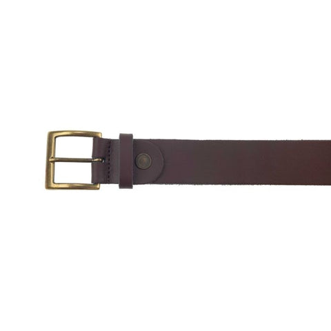 Ceinture Januel Cuir Marron - Boucle Bronze 120x5 cm - 7 Trous de