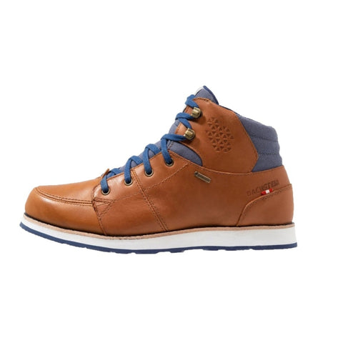 High-performance alpine boots with waterproof Gore-Tex membrane and EVA midsole for shock absorption, featuring full-grain leather and anti-slip rubber sole, ideal for hiking and mountaineering in rugged conditions.