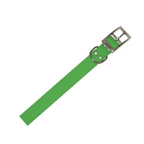 High-quality blue biothane leash with TPU coating, 65 cm long and 2.5 cm wide, featuring a durable steel buckle ideal for pet training and daily use