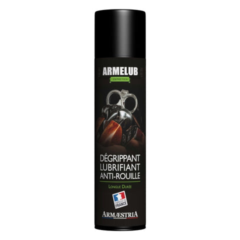 Spray dégrippant et lubrifiant pour armes à feu avec action anti-rouille instantanée et précision améliorée, dissout la saleté et élimine les grincements, entretien optimal et durable pour la protection mécanique des armes.