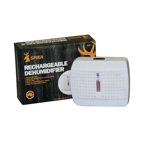 Déshumidificateur rechargeable Spika pour coffre, électrique, idéal pour réduire l'humidité, moisissures et mauvaises odeurs, à utiliser dans les espaces clos tels que coffres-forts, tiroirs, armoires. Élimine la condensation et protège les objets de valeur. Recharge facile avec cristaux indicateurs de couleur, une solution efficace contre l'air humide.