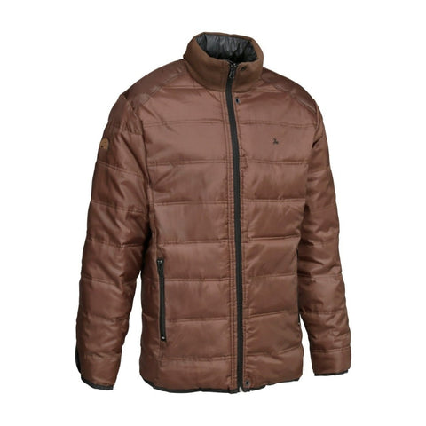 Doudoune réversible Verney Carron Casual avec construction en polyester ripstop marron et polyester délavé noir, idéal pour un style polyvalent et un confort optimal, en taille M, mettant en valeur sa fonction 2 en 1 avec poches zippées et design moderne adapté aux activités extérieures.