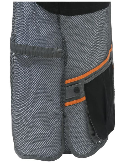 Gilet de tir Beretta Full Mesh en filet respirant avec bande d’épaule en coton, idéal pour le tir sportif par temps chaud, poches avant pour cartouches et attache casque, disponible en plusieurs coloris et tailles