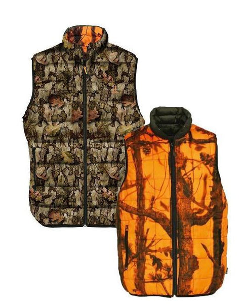 Gilet de chasse Percussion Warm Reversible pour sorties en plein air, fabriqué en tissu résistant et respirant, avec options de couleurs réversibles, multiples poches pratiques, et renforts sur les épaules et le dos pour plus de durabilité et fonctionnalité par temps froid