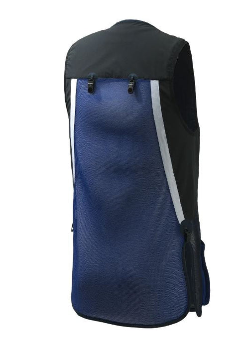 Gilet Beretta Uniform Pro 20.20 pour tir sportif, respirant et ajustable, conçu avec un filet 3D élastique pour une ventilation optimale et un confort supérieur, idéal pour les compétitions de tir, featuring poches avant extensibles et bande d'épaule en microsuède perforée