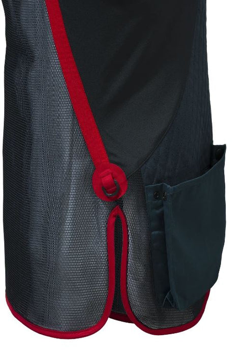 Gilet de tir Beretta Uniform Pro 20.20 Micro pour femme, en filet respirant et coton élastique, doté de détails perforés pour une ventilation optimale, idéal pour les compétitrices, avec poches extensibles et coupe élégante.