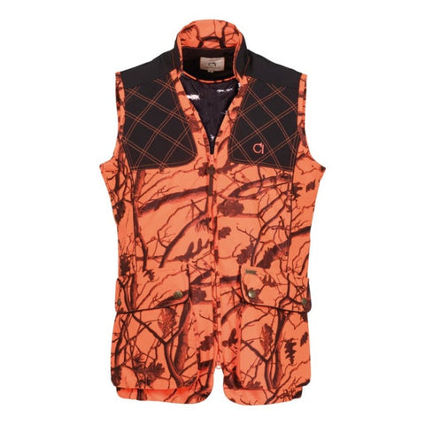 Gilet de chasse 100% polyester avec empiècement matelassé aux épaules, poches multiples pour accessoires de chasse, doublure taffetas, taille S à 3XL, grand carnier dans le dos, gilet normé CE adapté aux chasseurs professionnels