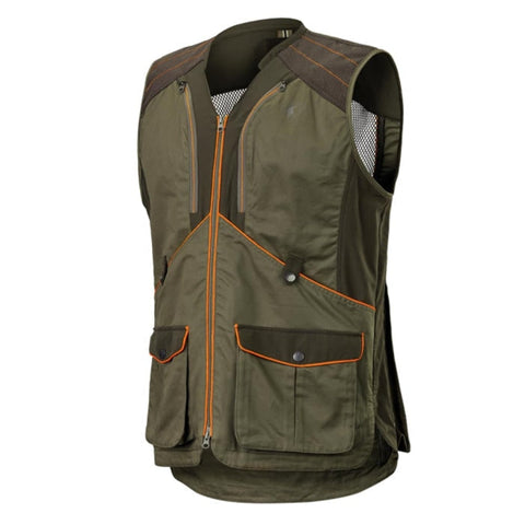 Gilet de chasse Stagunt Forez pour chasseurs, robuste et fonctionnel avec multiples poches, conçu pour confort et sécurité en chasse en plein air