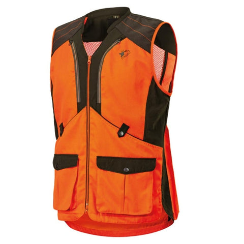 Gilet de chasse Stagunt Forez pour chasseurs, robuste et fonctionnel avec multiples poches, conçu pour confort et sécurité en chasse en plein air