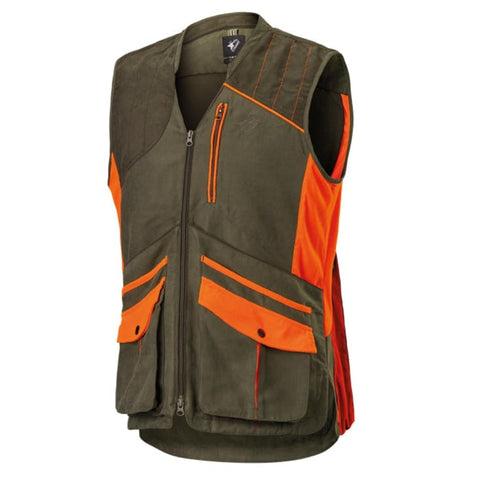 Gilet de chasse Stagunt Phoenix haut de gamme, équipé de multiples poches fonctionnelles et détails réfléchissants pour une visibilité optimale, idéal pour chasseurs professionnels recherchant confort et résistance.