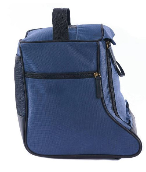 Sac à bottillon beige Le Chameau Iris, élégant et pratique pour transporter et ranger des bottillons, fabriqué en textile avec des renforts en cuir, idéal pour sécuriser vos bottines dans le coffre de votre voiture sans les salir