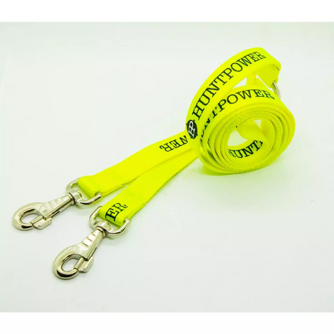 Laisse Hunt Power robuste et pratique pour chiens, modèles simple, doubleur et tripleur, offrant sécurité et confort lors des promenades.