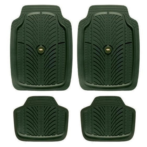 Jeu de 4 tapis de voiture en PVC 100% recyclé, imperméables et imputrescibles, avec design macaron sanglier, protégeant contre la boue, l'humidité et les salissures. Convient à toutes les tailles de véhicule et se lave facilement au jet d'eau.