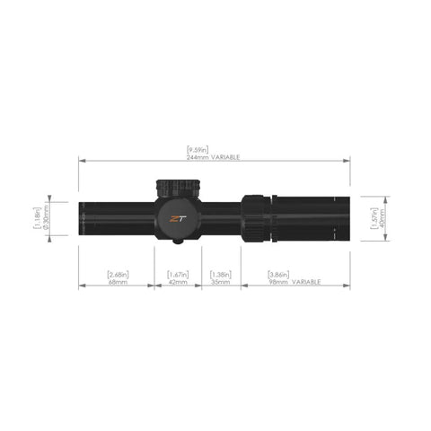 Lunette de tir ZéroTech Vengeance 1-6x24 SFP ZTLVG1624A