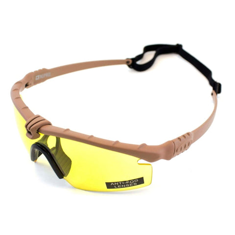 Lunettes de protection thermal Nuprol avec traitement anti-buée et anti-rayures, réglables grâce à un élastique, protection UV400, conformes EN166, disponibles en plusieurs coloris, idéales pour les joueurs d'airsoft à la recherche de confort et sécurité.