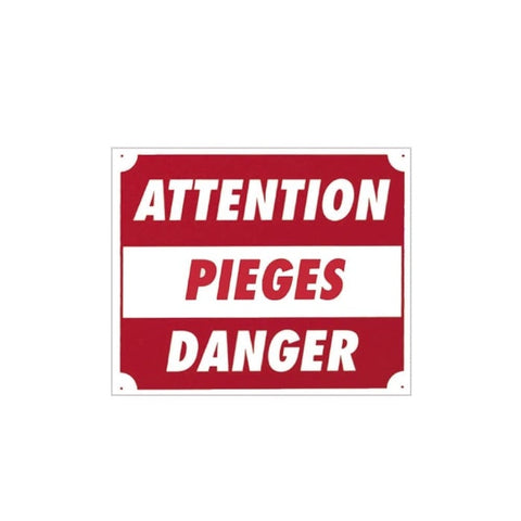 Panneaux Akilux Europarm ’ Attention pièges danger ’ 30 x 25 cm A50871