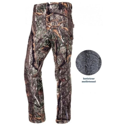 Pantalon de chasse Sportchief Dynamo DF avec membrane Aquatex, imperméable et silencieux, idéal pour chasser dans les conditions météo difficiles grâce à son tissu extérieur SilentX et sa doublure intérieure molletonnée pour le confort et la chaleur.