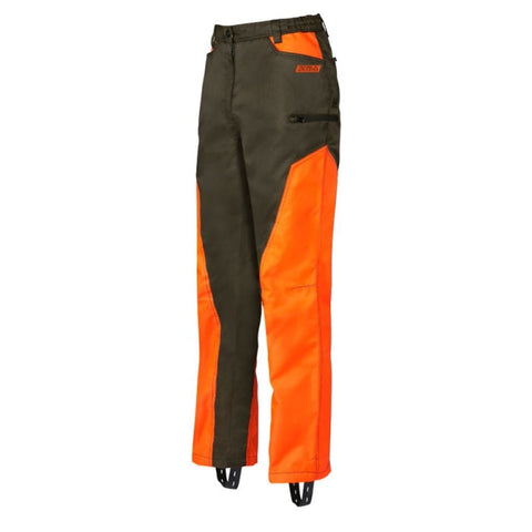pantalon de chasse imperméable et résistant en polyester avec doublure anti-transpiration, genoux préformés pour une meilleure ergonomie, poches zippées pour accessoires, ceinture anti-glisse et ajustable pour un confort optimal en pleine nature