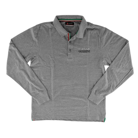 Polo manches longues Caesar Guerini en gris pour hommes, vêtements élégants de haute qualité, mode masculine tendance, idéal pour un style décontracté et confortable, disponible sur Shopify