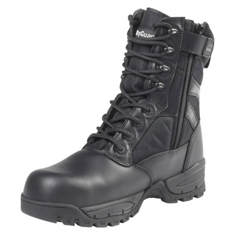 Chaussures de sécurité en nubuck et cuir avec coque composite, certifiées EN ISO 20345:2011 SB SRC, résistantes aux chocs jusqu'à 200 joules et écrasements de 1500 kg, semelle antidérapante et résistante aux hydrocarbures, idéales pour les environnements de travail exigeants.