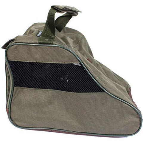 Sac à chaussures Percussion Sologne en toile résistante, idéal pour protéger et transporter des chaussures de chasse, randonnée ou travail, avec compartiment spacieux et poche extérieure, parfait pour les voyages et déplacements quotidiens
