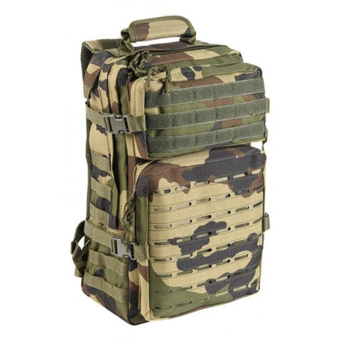 Sac à dos Cityguard Elite Pro 20L en polyester ripstop avec fonctionnalités MOLLE, poche frontale, compartiment pour hydratation, dos rembourré et bretelles ergonomiques réglables, idéal pour le sport et la randonnée.