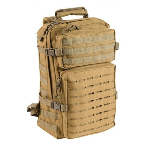Sac à dos Cityguard Elite Pro 20L en polyester ripstop avec fonctionnalités MOLLE, poche frontale, compartiment pour hydratation, dos rembourré et bretelles ergonomiques réglables, idéal pour le sport et la randonnée.