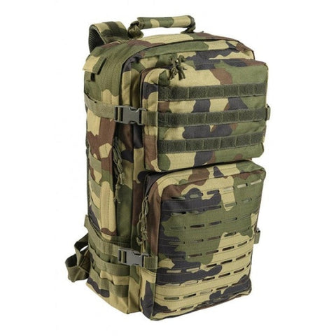 Sac à dos Cityguard Elite Pro 20L en polyester ripstop avec fonctionnalités MOLLE, poche frontale, compartiment pour hydratation, dos rembourré et bretelles ergonomiques réglables, idéal pour le sport et la randonnée.