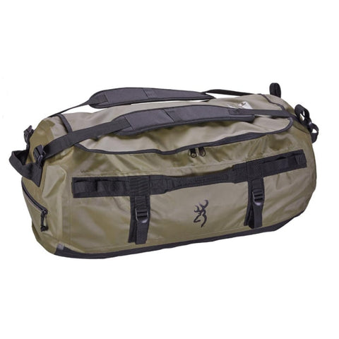 Image du sac de transport Browning Duffle montrant un grand espace de rangement avec plusieurs compartiments, idéal pour les chasseurs et tireurs sportifs cherchant à organiser et protéger leur équipement avec style et durabilité.