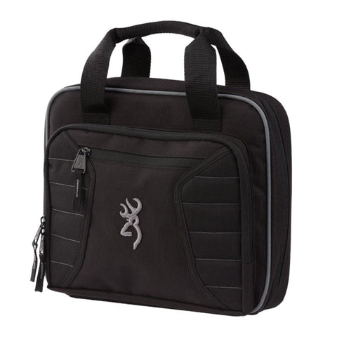 Sac de transport pour double pistolet Browning Factor offrant une protection optimale avec compartiments rembourrés et multiples poches pour accessoires de tir, matériel durable pour sécurité et organisation des armes de poing