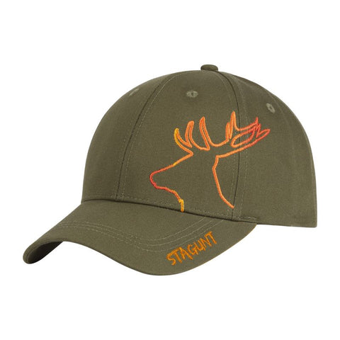 Casquette Stagunt Stag en plein air, accessoire de mode durable et stylé avec logo emblématique, idéale pour la randonnée, la chasse et les activités extérieures, offrant protection solaire et confort grâce à sa visière préformée et son tissu respirant.