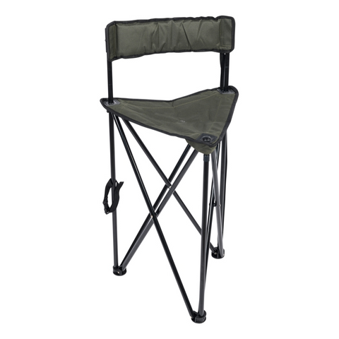 Image d'un siège pliant Verney Carron avec dossier ouaté, idéal pour les activités de plein air, léger, portable grâce à sa sangle de transport, structure robuste en acier et assise en polyester, fauteuil pratique et confortable pour la chasse, la pêche et autres loisirs en extérieur