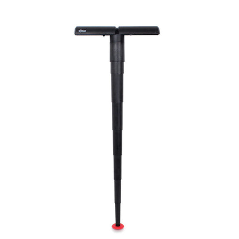 siège pliable compact avec maintien ergonomique ajustable, supporte jusqu'à 100kg, doté d'un pied télescopique et embout en caoutchouc pour une relaxation sécurisée sur diverses surfaces, hauteur réglable entre 65cm et 87cm pour un confort optimal