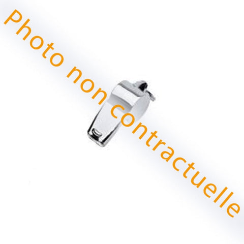 Sifflet de police Januel en métal robuste adapté pour les forces de l'ordre et les agents de sécurité, idéal pour une signalisation forte et claire lors d'interventions ou d'événements.