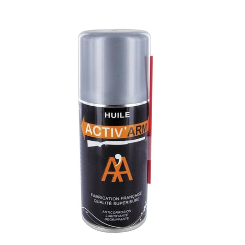 Spray d'huile Fuzyon ActiveArm 150 ml pour entretien et lubrification optimale des armes à feu, protection contre corrosion et usure, huile spécialement formulée pour armes, facile à appliquer avec format spray