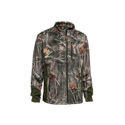 Sweat zippé Percussion enfant avec capuche, offrant confort et chaleur pour les activités en plein air comme la randonnée et la chasse, en mélange de coton et de polyester, avec une coupe décontractée et une fermeture à glissière pratique