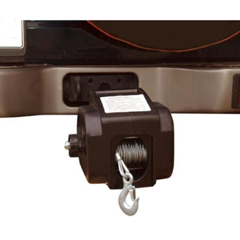 Treuil auto 12V électrique pour soulever ou remorquer charges lourdes avec câble en acier 9m et télécommande, supporte objets roulants jusqu'à 2700Kg, objets flottants jusqu'à 2250Kg, levage jusqu'à 900Kg